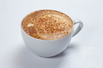 cappuccino on the white background