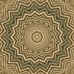 Unique kaleidoscope design. Gray wood pattern with stars