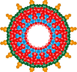 Unique kaleidoscope design from color mosaic