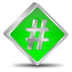 Hashtag Button - 3D illustration