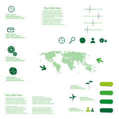 Infographic background with icons and graphs and dotted world map use for web
