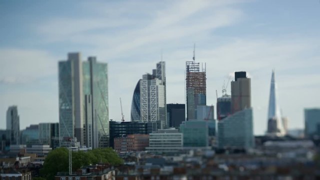 the skyline of london on a summer day
