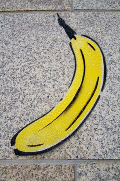 Banana Yellow Graffiti On A Wall