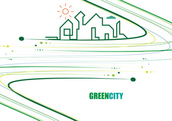 Green city. Ecology concept. Save life and environment