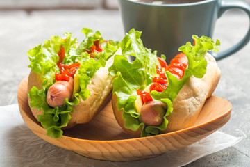 Hotdog with big sausage