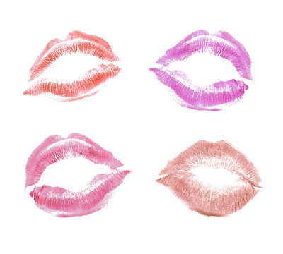 Lipsticks kiss isolated on white background
