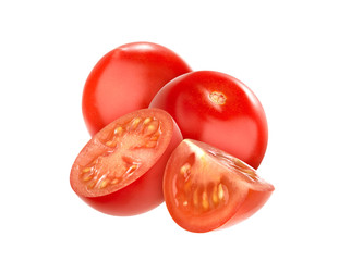 Cherry tomatoes isolated on white background cutout
