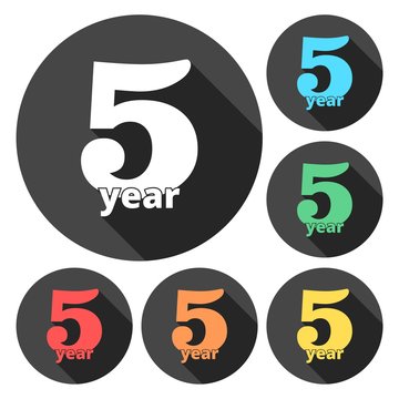 5 Years Of Service, 5 Years, Celebrating 5 Years, 5rd Anniversary - Set