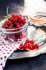 Vintage kitchen staff and fresh red berries