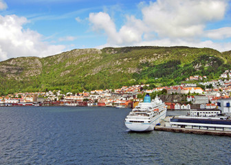 Panorama of the port of Bergen (Norway)