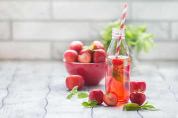 Refreshing summer drink with Strawberry 