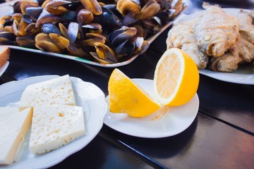 Delicious cheese on the table