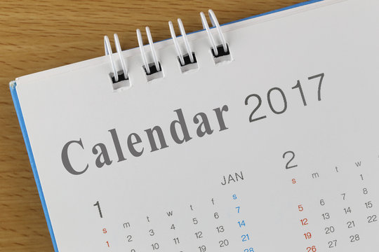 Picture show the Text on calendar in 2017 year.