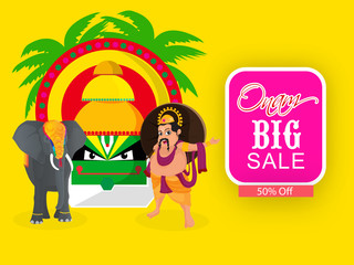 Big Sale Poster or Banner for Onam celebration.