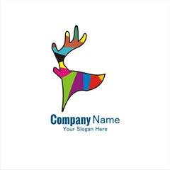 colorful deer abstract logo