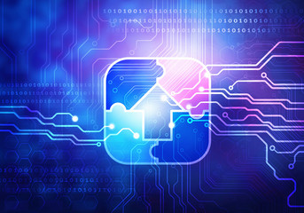 Curcuit board background . Mixed media