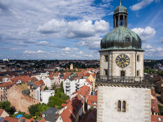 View to Nikolai Church tower in Altenburg Thuringia