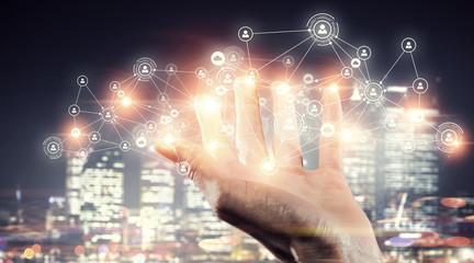 Media worldwide technology concept . Mixed media