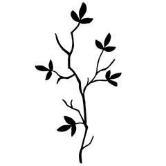 high quality original Silhouette of a tree branch isolated on wh