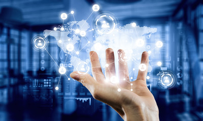 Media worldwide technology concept . Mixed media