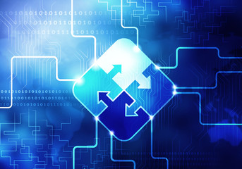 Curcuit board background . Mixed media