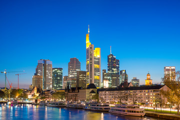 View of Frankfurt am Main skyline in Germany.