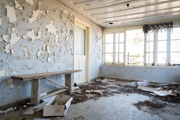Interior of a dirty empty abandoned room