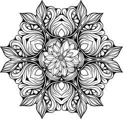 Mandala made of floral elements.