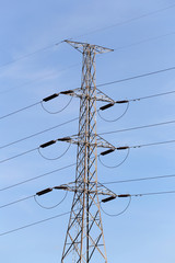 electric pole in the daytime.