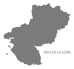 Pays de la Loire France Map grey