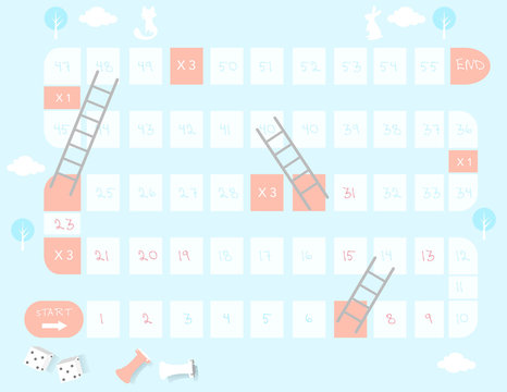 Board games, ladders game, Vector illustrations