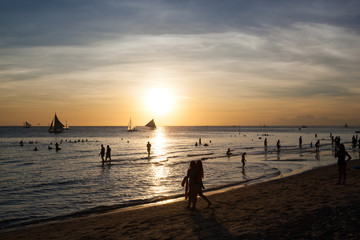 Beautiful sunset on beach