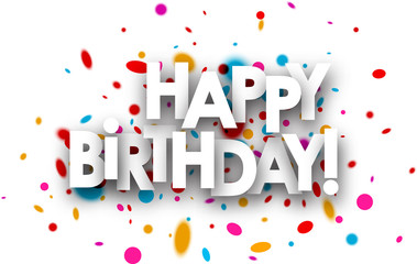 Fototapeta premium Happy birthday paper card.