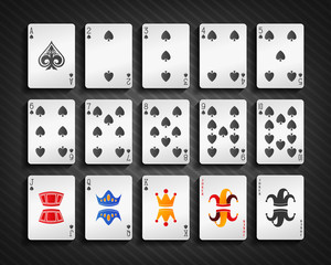 Poker cards spade set