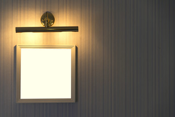 empty space picture frame on wall