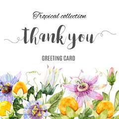 Frame with watercolor flowers