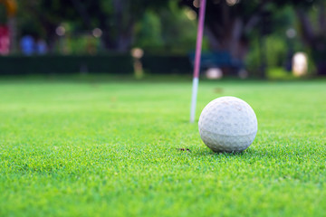 golf ball go to hold, excellent shot