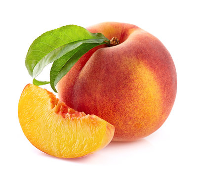 Peach with slice