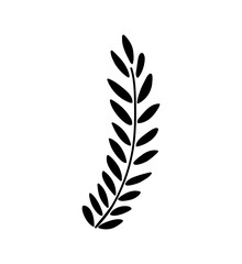 Fototapeta premium decoration leaf black ornament card icon. Isolated and flat illustration. Vector graphic