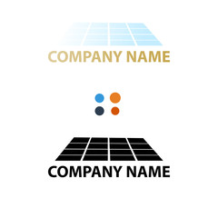Creative monochrome and colored logo with square ornament vector