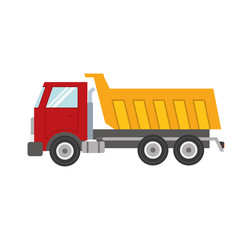 dump truck transportation delivery icon. Isolated and flat illustration. Vector graphic