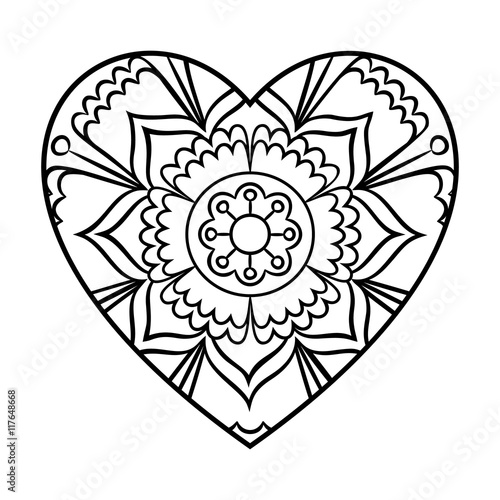 Download "Doodle Heart Mandala" Stock image and royalty-free vector ...