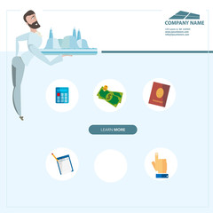 Creative landing page web site design vector illustration. Can b