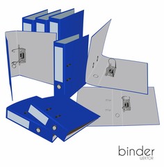 Blue binders - obrazy, fototapety, plakaty
