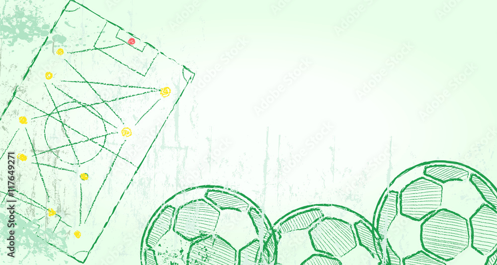 Wall mural football or soccer design template, good copy space, vector