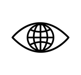eye global look vision optical  icon. Isolated and flat illustration. Vector graphic