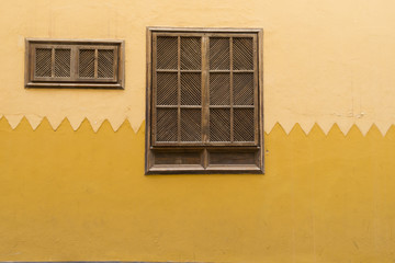 wooden shuttered window