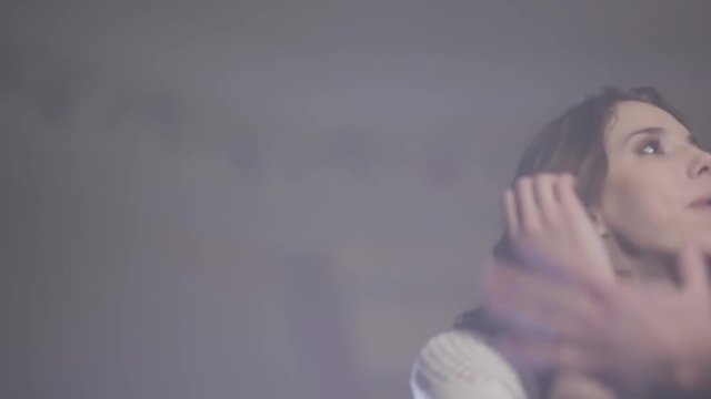 Man and woman are quarreling and shout at each other