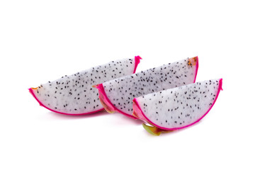 Vivid and Vibrant Dragon Fruit isolated on white background