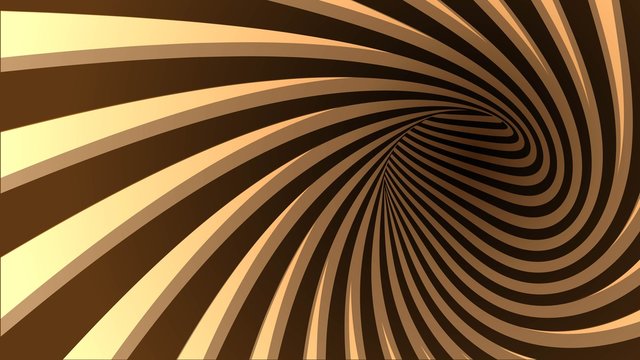 3d vector striped spiral abstract tunnel background. Background for products with chocolate or coffe cream taste. Twisted rays. Striped tunnel. Spiral hole.